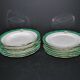 Paris porcelain set of 6 flat plates and 6 deep plates with JC gold monogram.