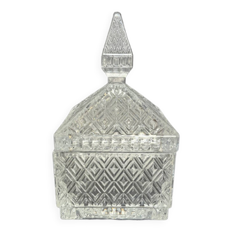 Bonbonnière vintage en verre moulé