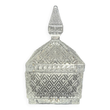 Vintage molded glass candy box