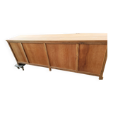 Large four-door row of industrial furniture in raw wood design