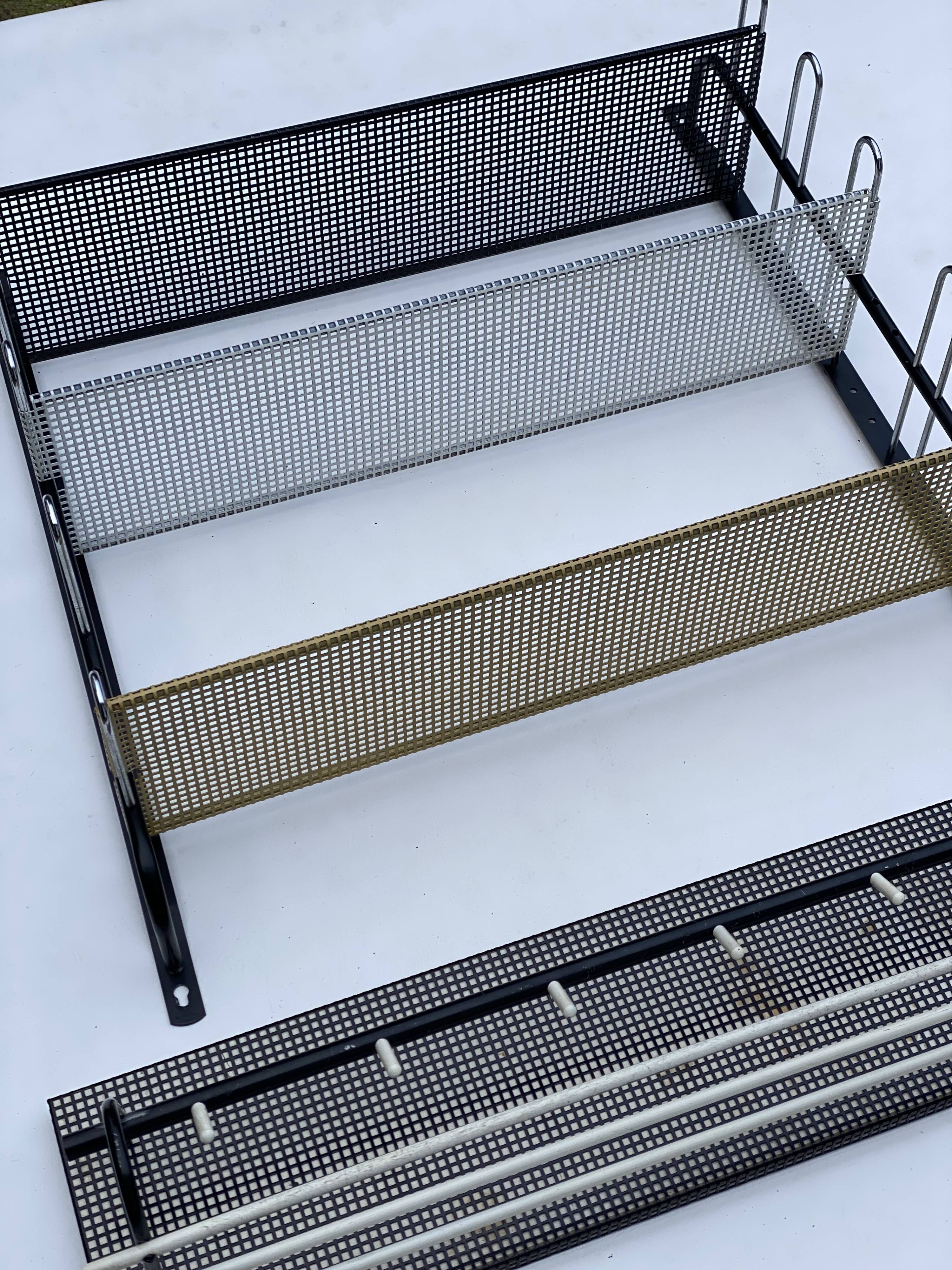 Metal Hanging Coat Rack and Wall Shelves by Pilastro