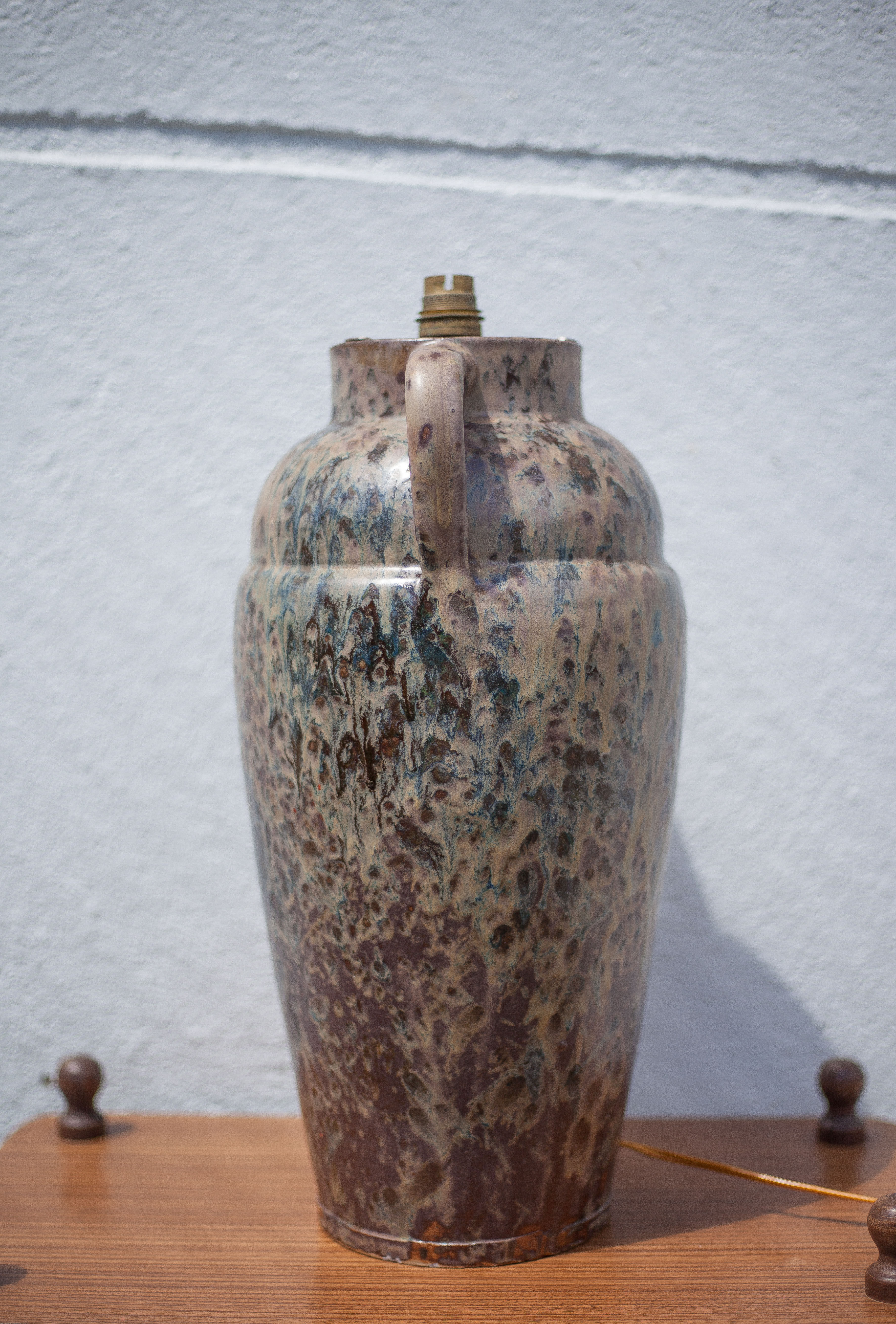 Large vintage lamp stand, lamp foot, ceramic amphora