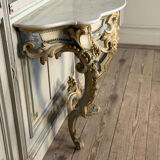 Louis XV style console in polychrome wood, circa 1880