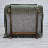 1970s, Danish wingback armchair, original condition, furniture velour, beech wood.