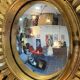 Large sunburst mirror, witch's eye shape, 50cm diameter, convex, vintage 1960s