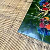 Vintage 50s rattan and bamboo dining table Audoux Minet La Roue Vallauris