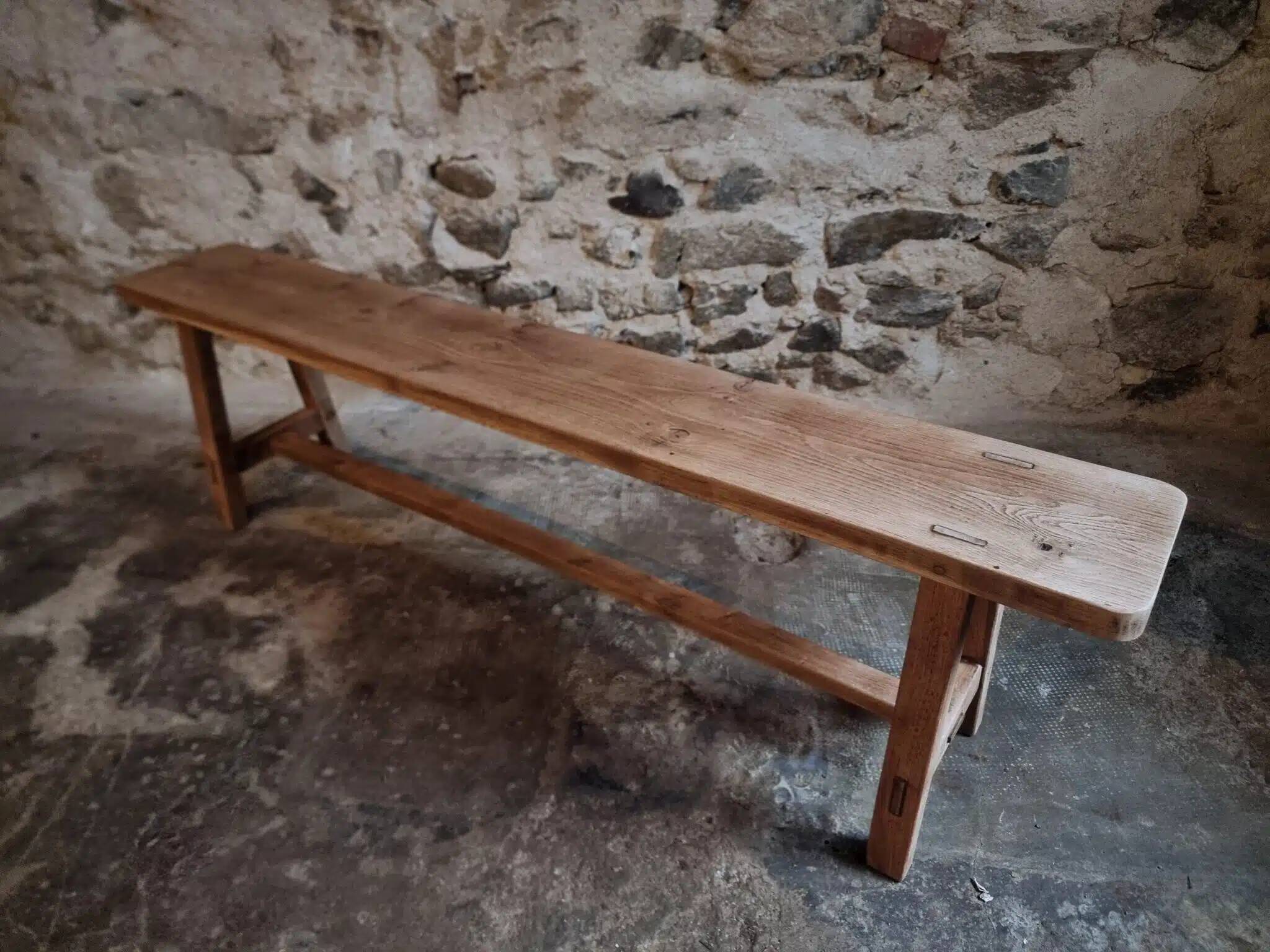 Vintage oak bench, French, 1960s