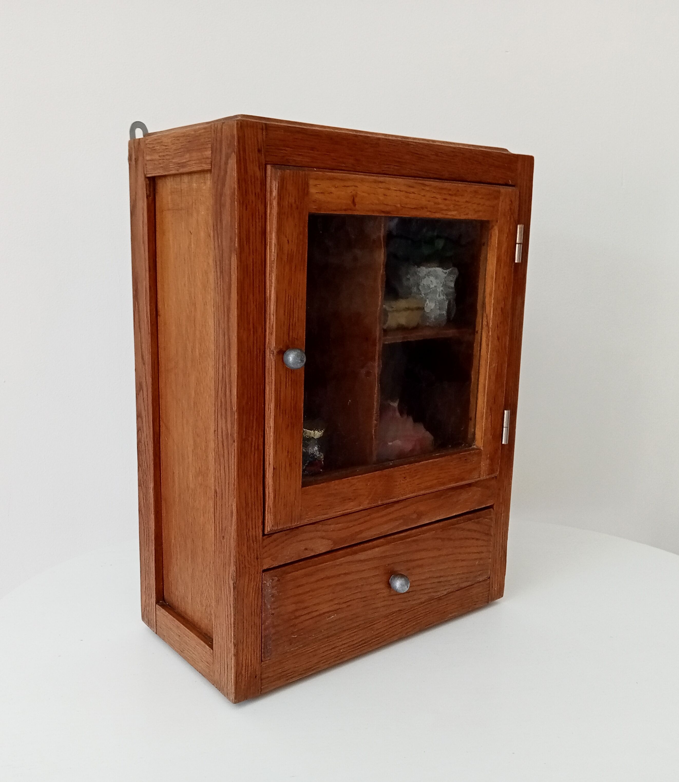 Vintage solid oak medicine cabinet