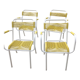 Set of 4 garden armchairs in metal and scoubidou wire