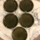 Set of 5 vintage green fish plates