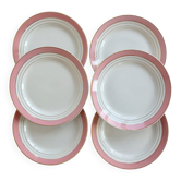 6 vintage Lunéville K&G flat plates in the Régence model.