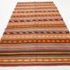 6x11 Pumpkin Orange Striped Turkish Vintage Kilim Rug, 182x320Cm