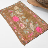 2x3 Brown and Pink Door Mat Rug, 88x56Cm FREE SHIPPING