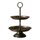 Two-tier silver-plated metal serving stand – Vintage style