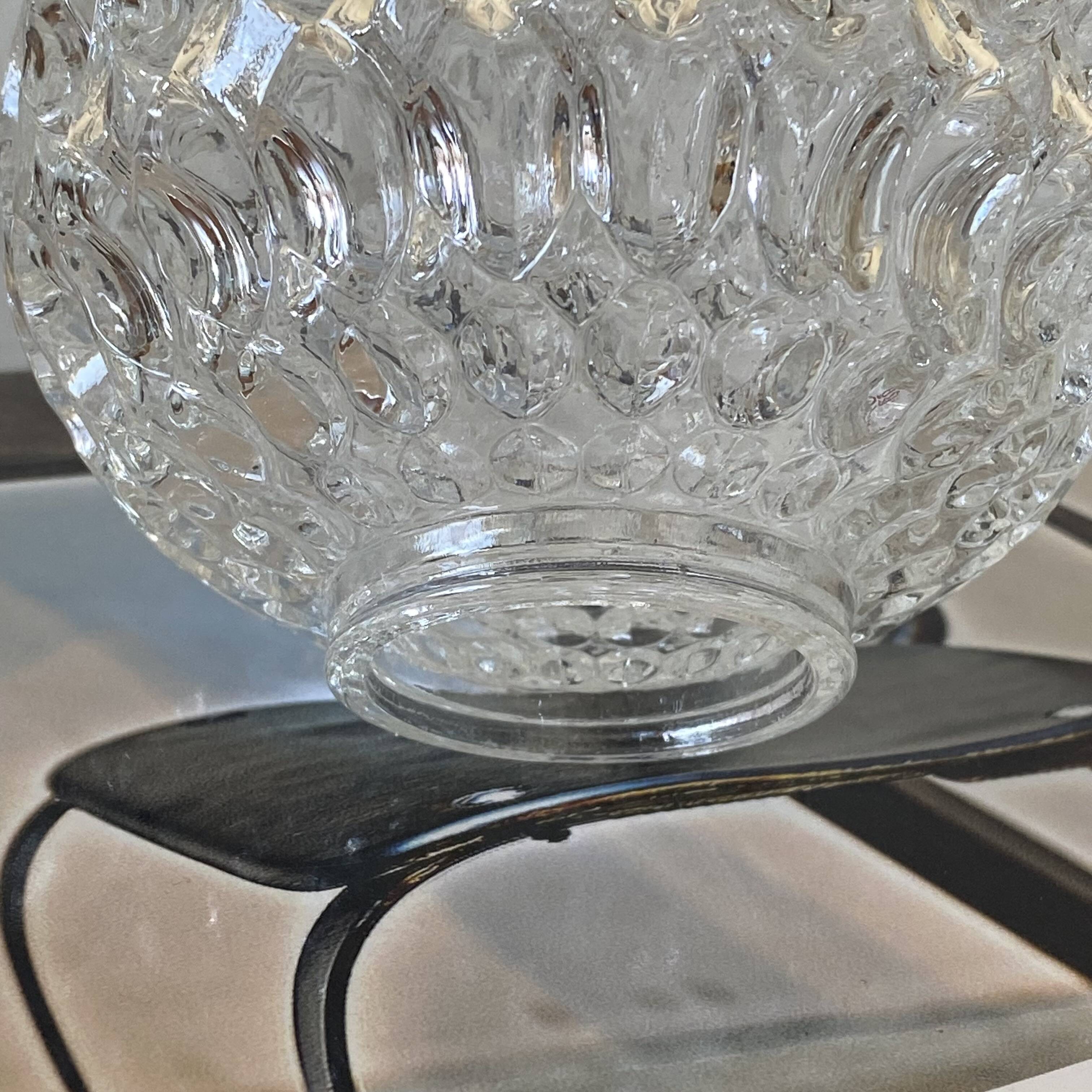 2 small antique transparent glass globes for wall lamp chandelier.