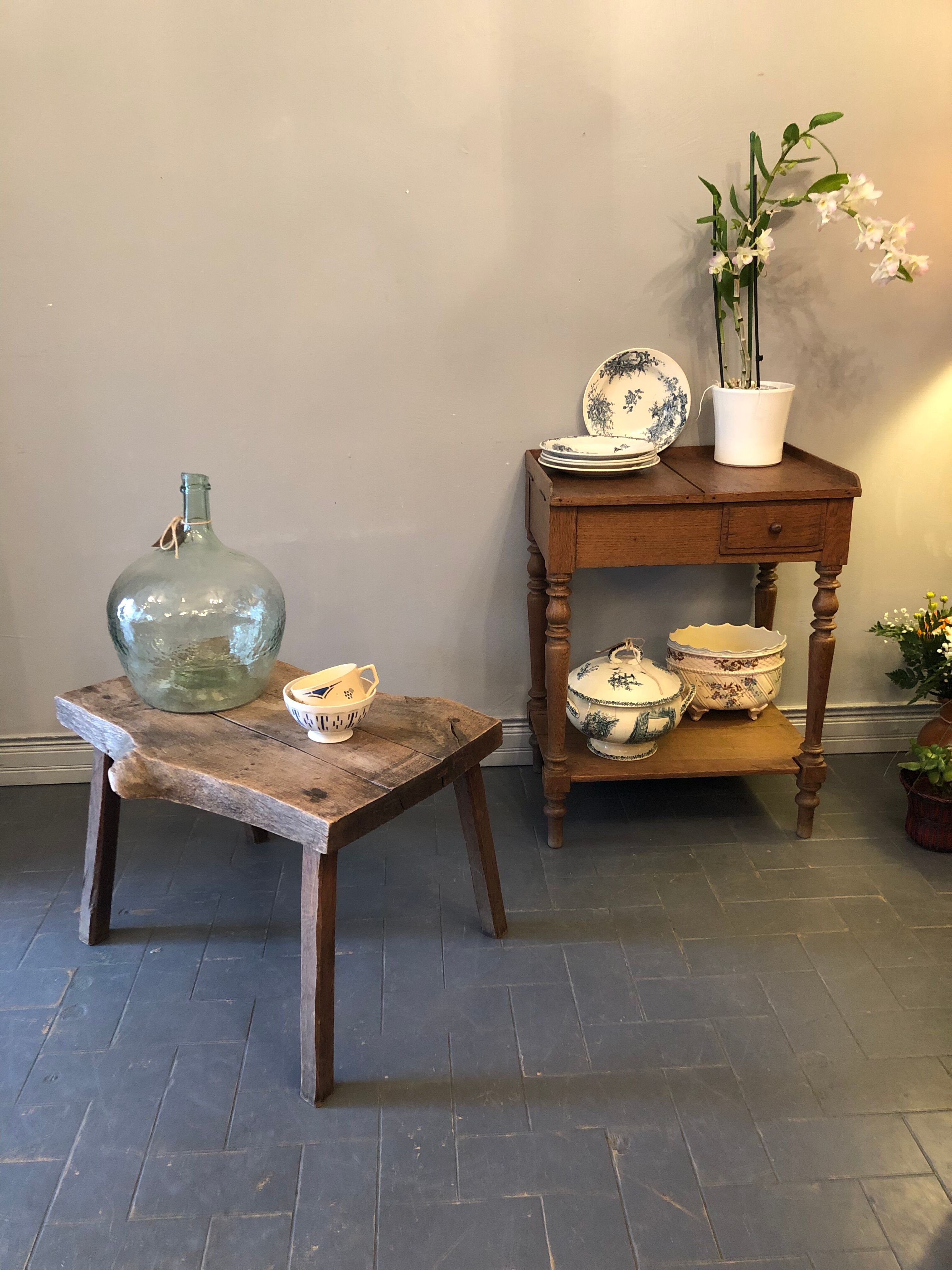 Brutalist oak coffee table