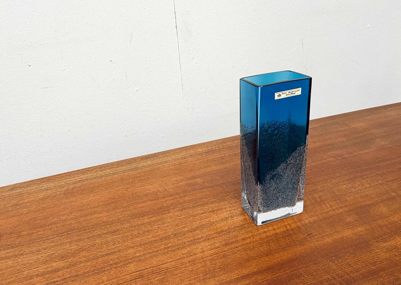 Mid-Century German Glass Block Vase by Ingrid Glas, Germany, 1960s