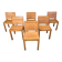 Vintage teak dining chairs set of 6 - 1980s