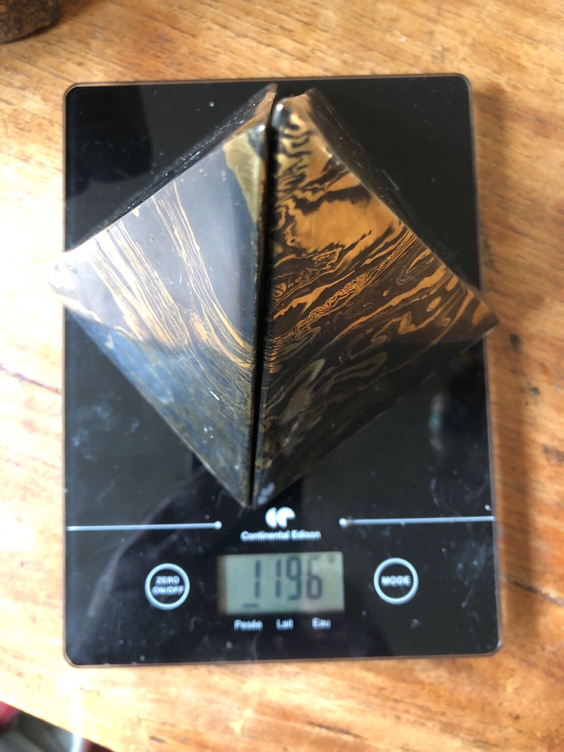 Marbled pyramids art deco bookends