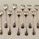 12 Superb Ercuis Silver Metal Oyster Forks