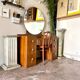 7-drawer wooden dressing table with beveled mirror 1950s