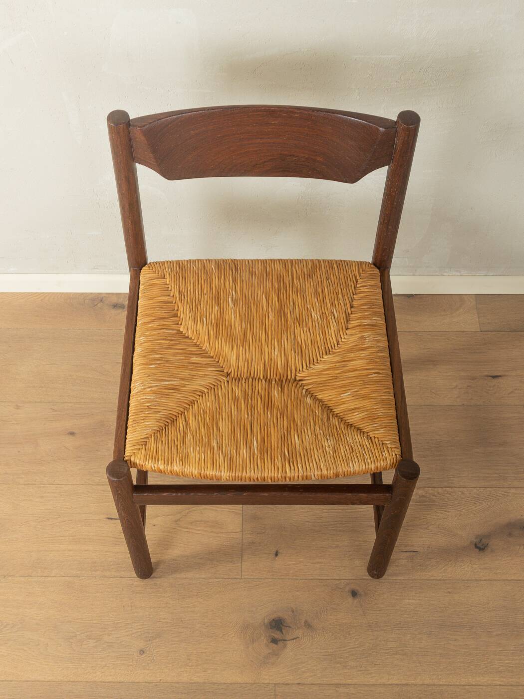 Dining chairs from the 1970s with original seagrass weave (set of 4)