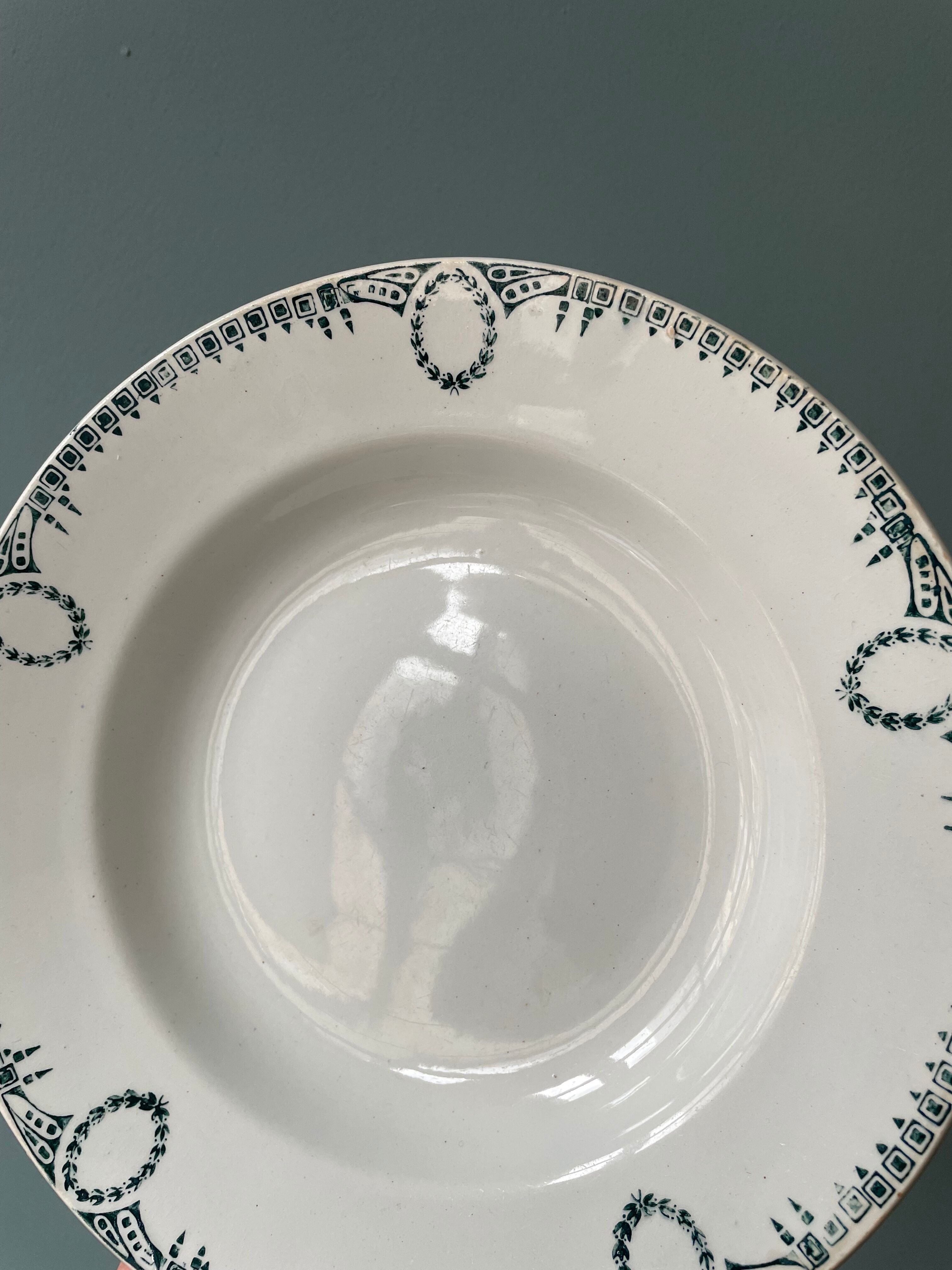 Set of 4 old hollow plates St Amand Terre de Fer