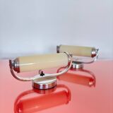 Functionalist set of bedside table lamps, Czechoslovakia