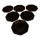 6 assiettes plates « Octime » Arcoroc noires (lot 1)