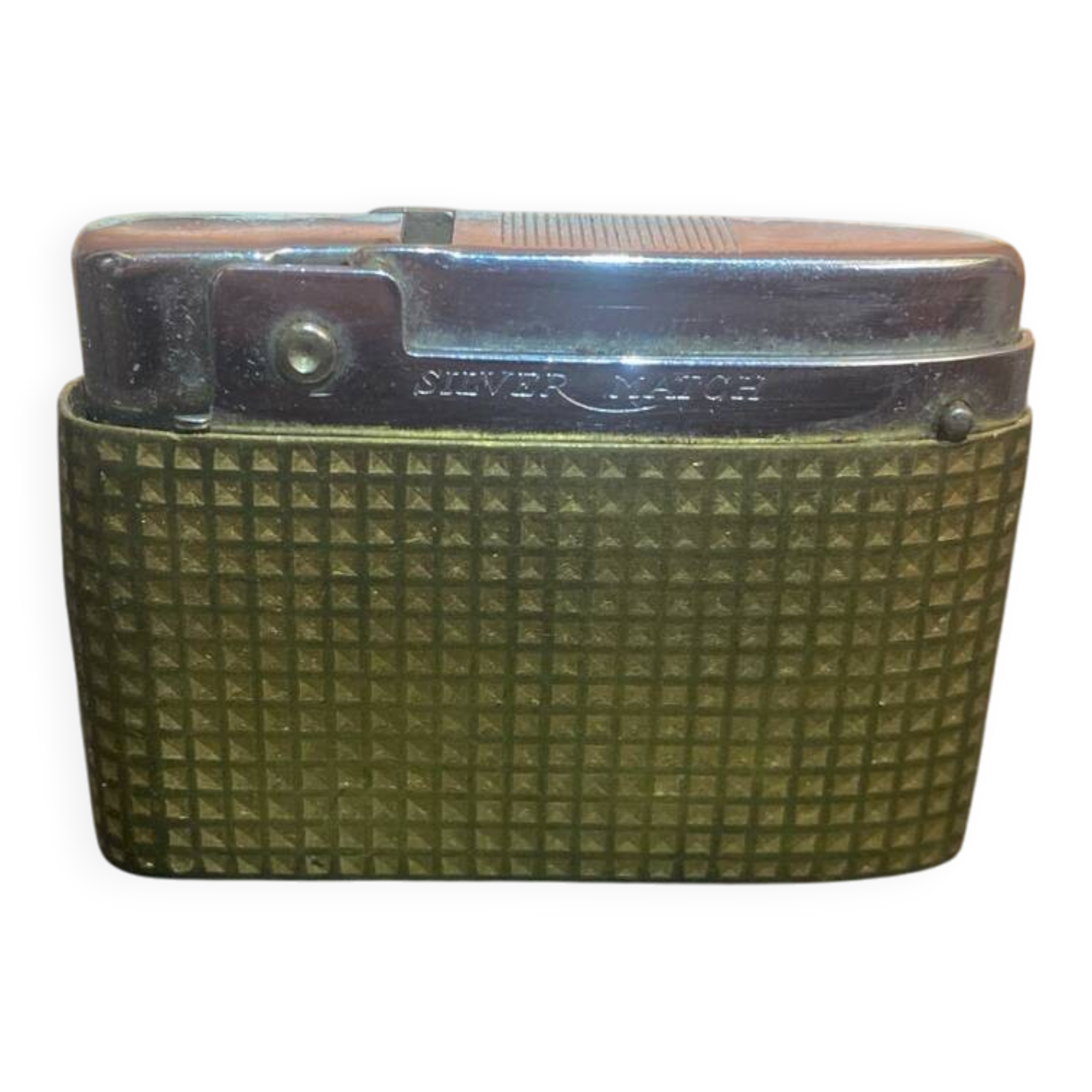 Vintage silver match chrome + gold metal lighter made in france