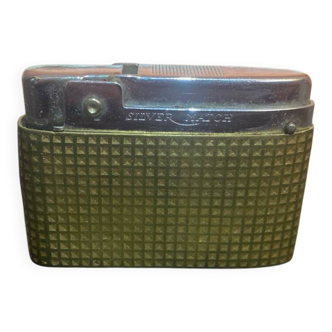 Vintage silver match chrome + gold metal lighter made in france