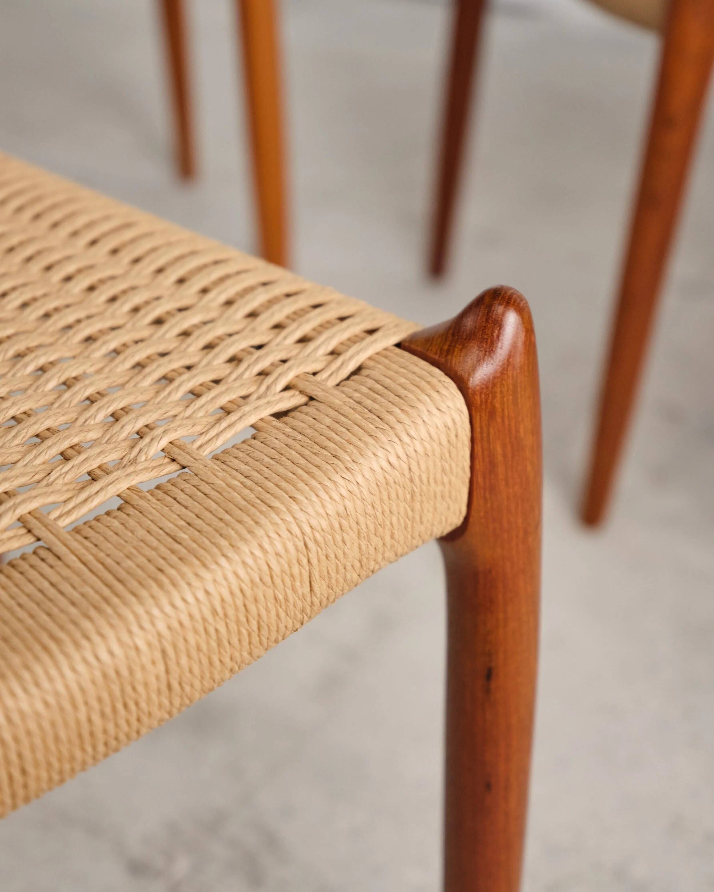 Set of 6 model 78 chairs in teak by Niels O. Møller, Denmark, 1960s.