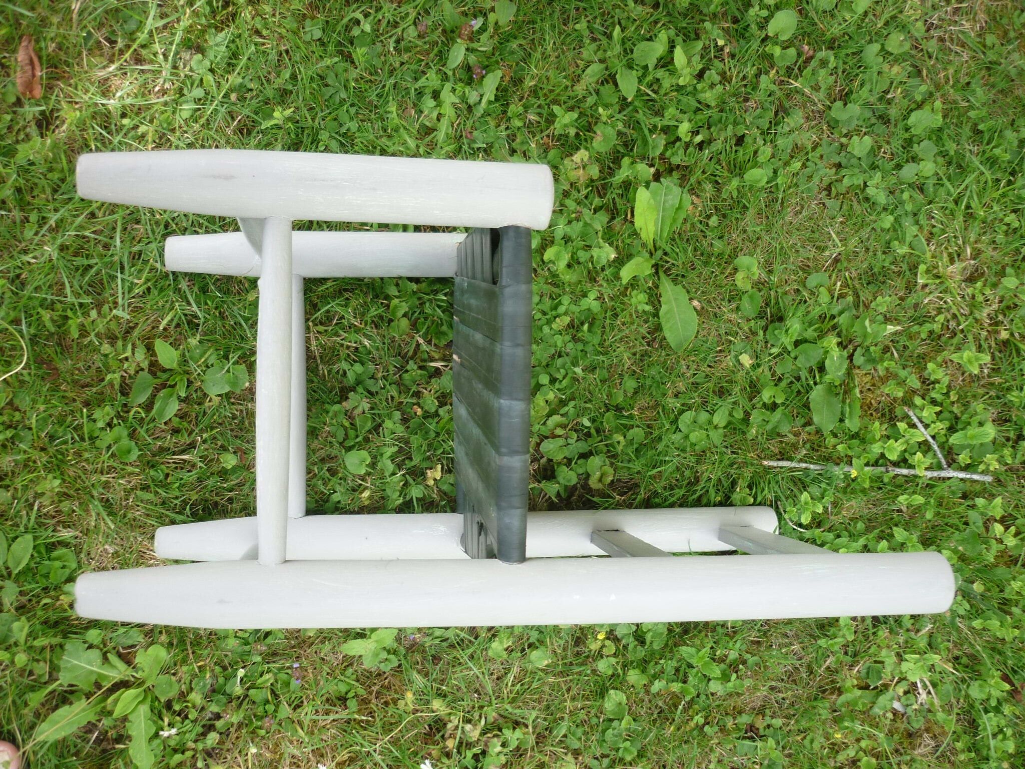 Wooden children's chair and seating in recycled air chamber