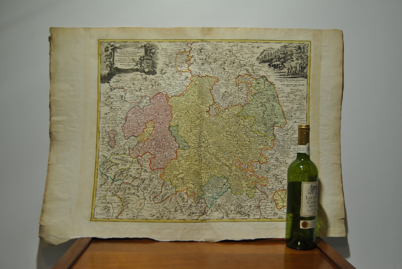 German Geographical Map Germany 18th century by Hesse J B Homann