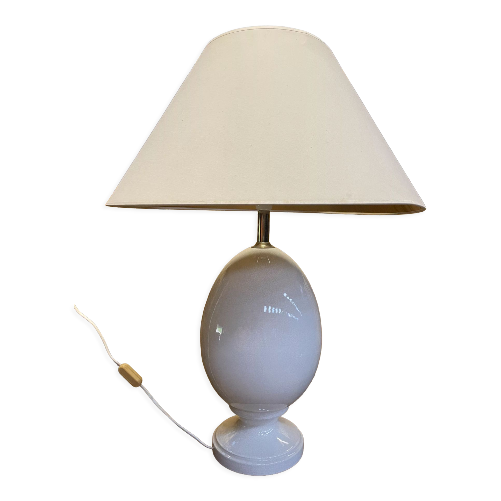 Cracked porcelain egg lamp 1980