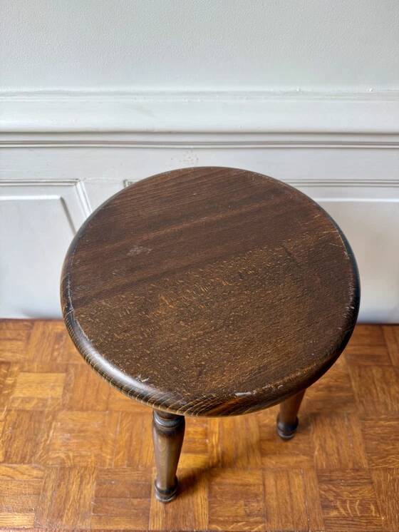 4-legged turned wooden stool