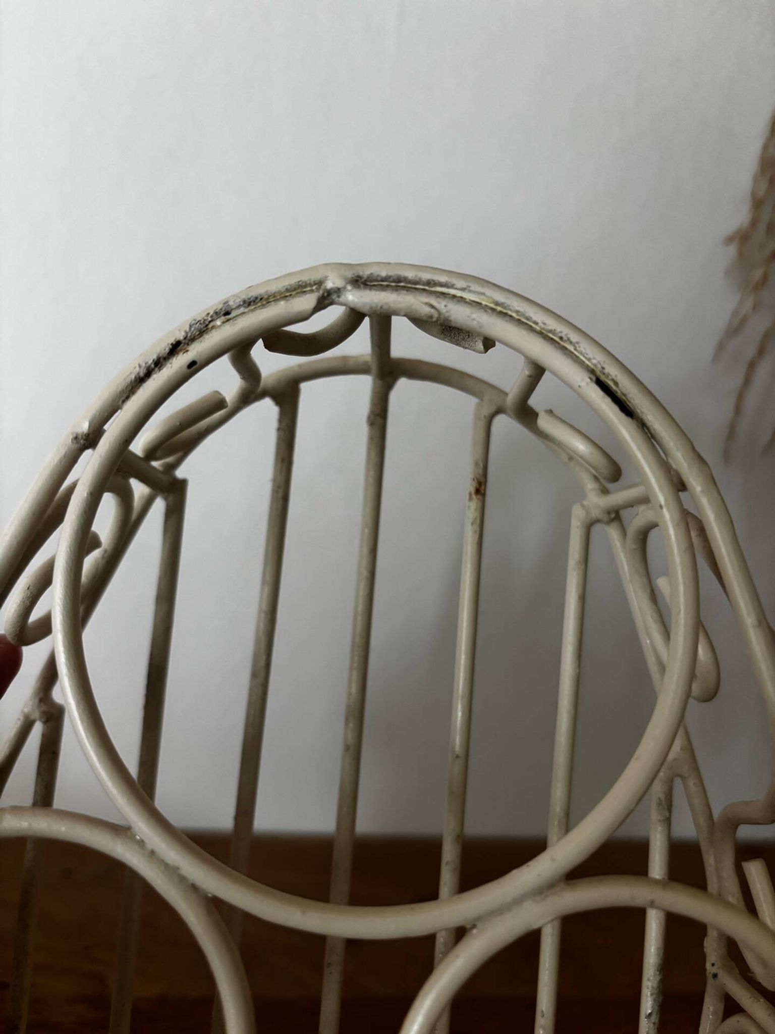 Beige cream metal basket shabby chic