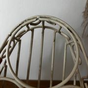 Beige cream metal basket shabby chic