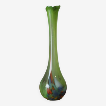 Vintage multicolor Murano arlecchino glass vase