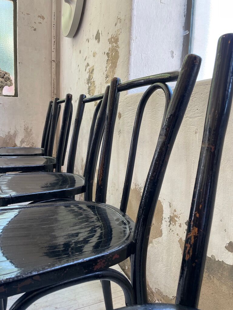 Lot 11 black Baumann bistro chairs