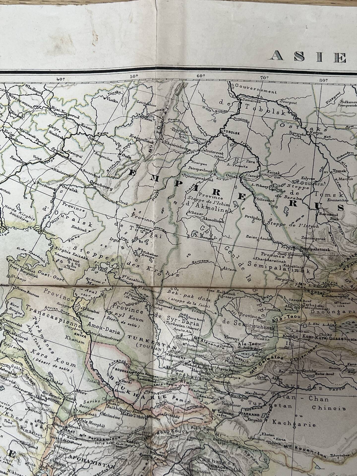 Carte ancienne Asie 69,5x52,5cm