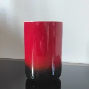 Vintage cylindrical vase in glazed ceramic