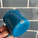 Petite tasse bleue Swallow brand tôle émaillée