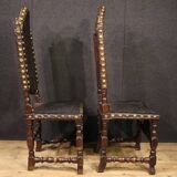 Pair of 18th-century antique Italian leather chairs