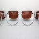 Set of 4 leather dining chairs for Cidue, 1970s, Italy