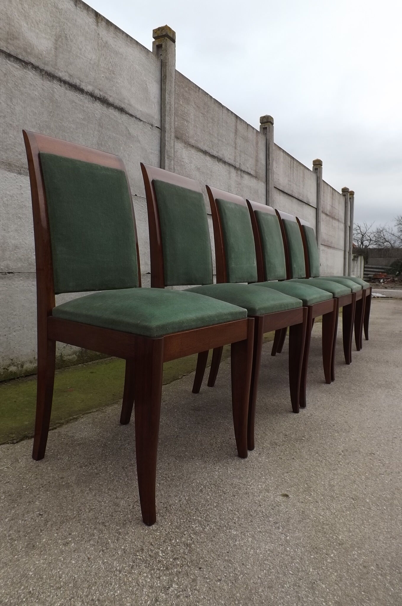 6 chairs  Gaston fish art deco 1930/1940