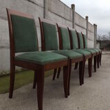 6 chairs  Gaston fish art deco 1930/1940