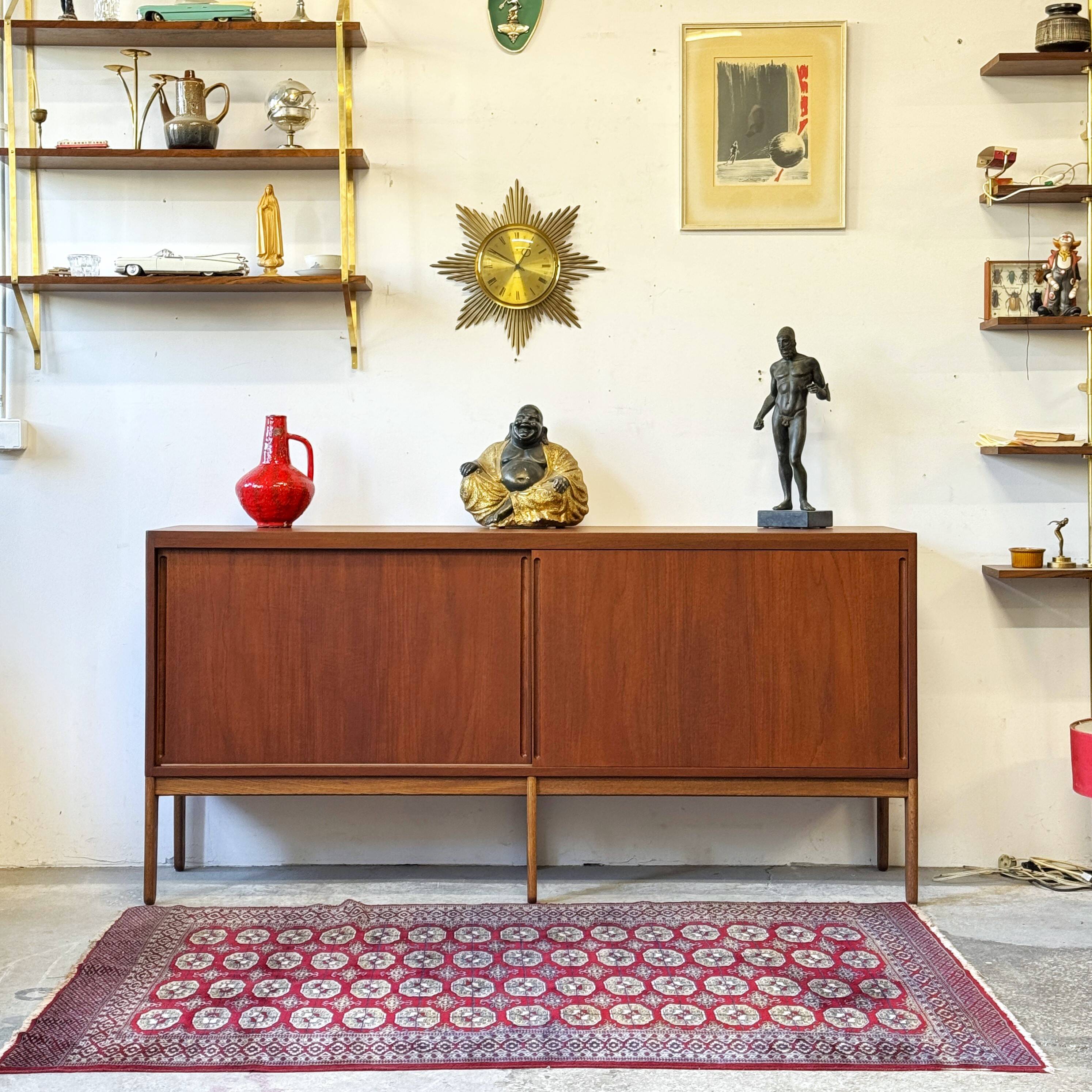 Teak Lowboard Chest of Drawers, Denmark 1960s/1970s, Mid-C, Vintage