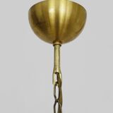 Vintage 80s gold metal palm leaf pendant light