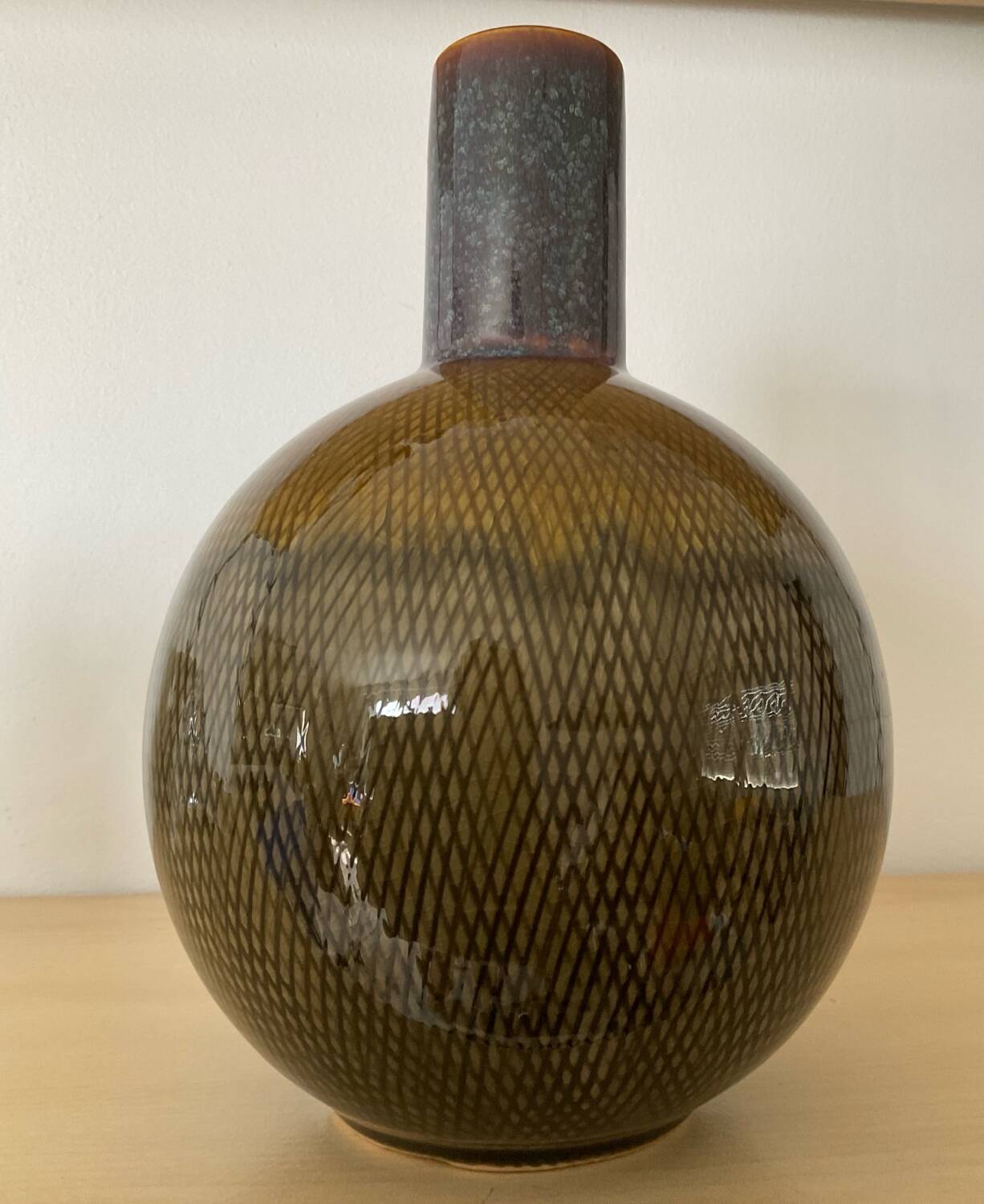 Vase vintage en céramique émaillée